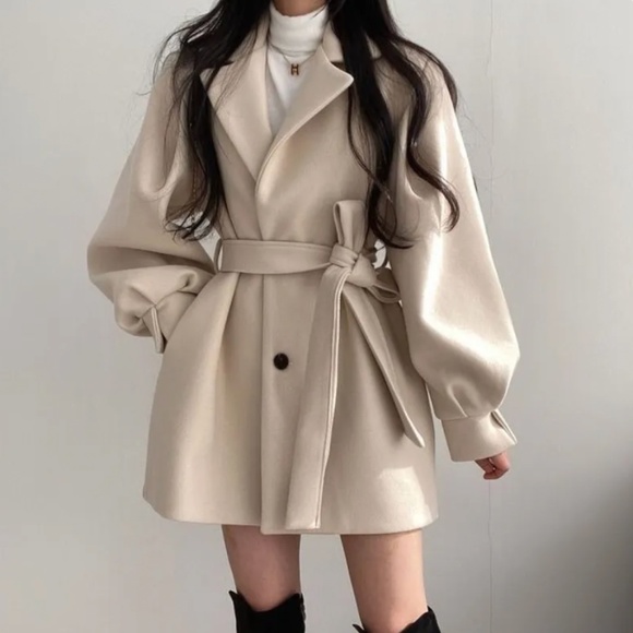 Cream Fall Coat - Picture 1 of 2